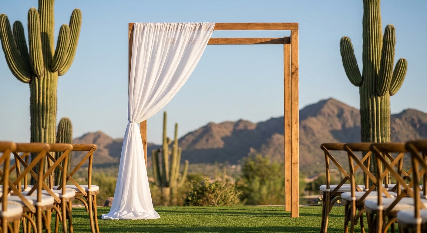 Ceremony arch — Single corner swag