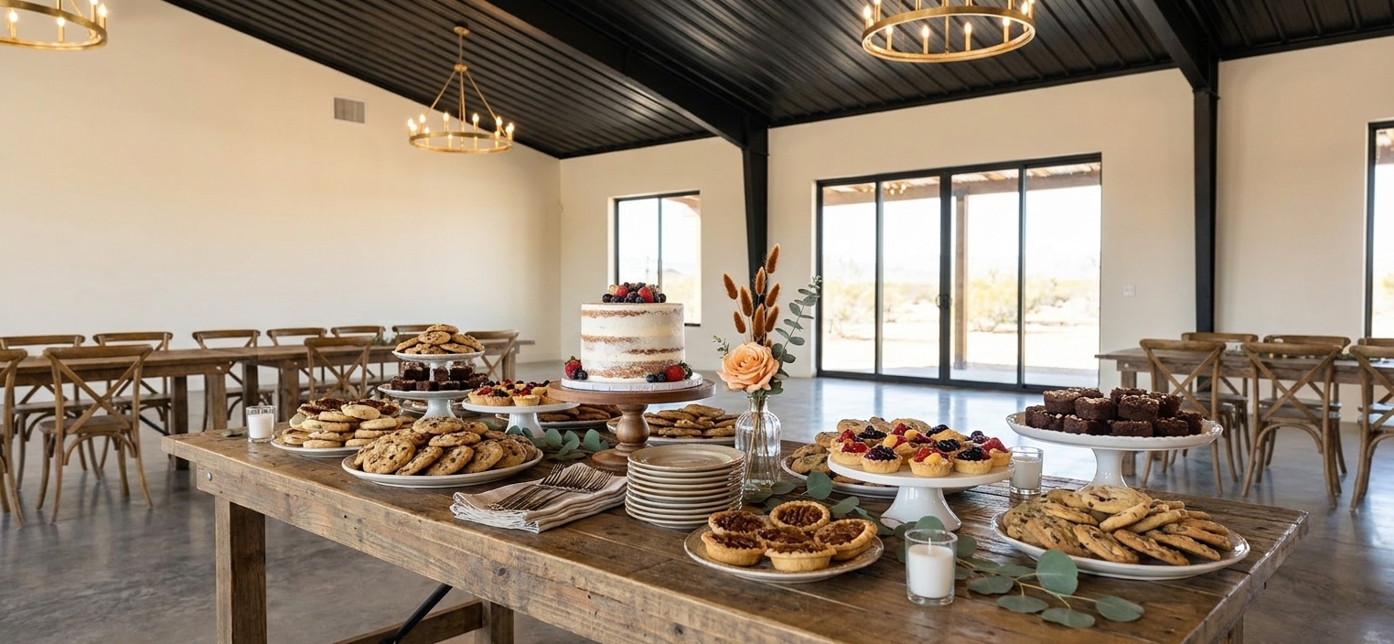 Cake, dessert &amp; gift tables — Food first