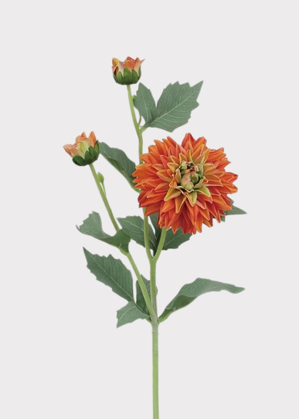 Real touch burnt orange dahlia stem