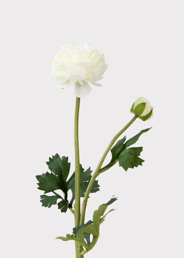 White faux ranunculus stem