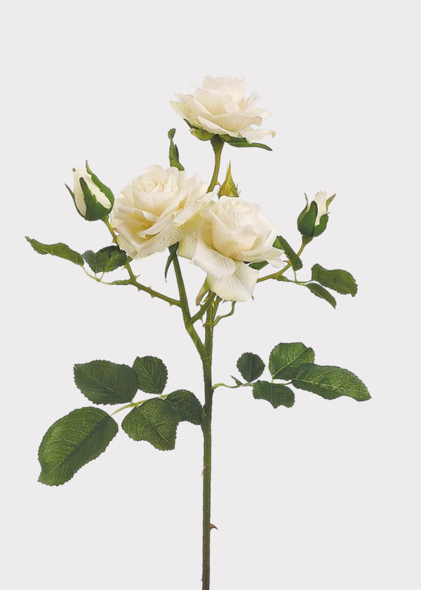 Cream faux rose stem